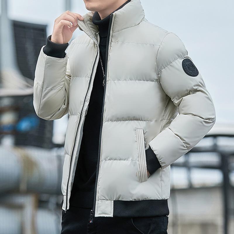 Padded-on Men's Winter Thickened Padded Jacket Stand-up Collar Loose Casual Velvet Padded Jacket Trendy Padded Jacket