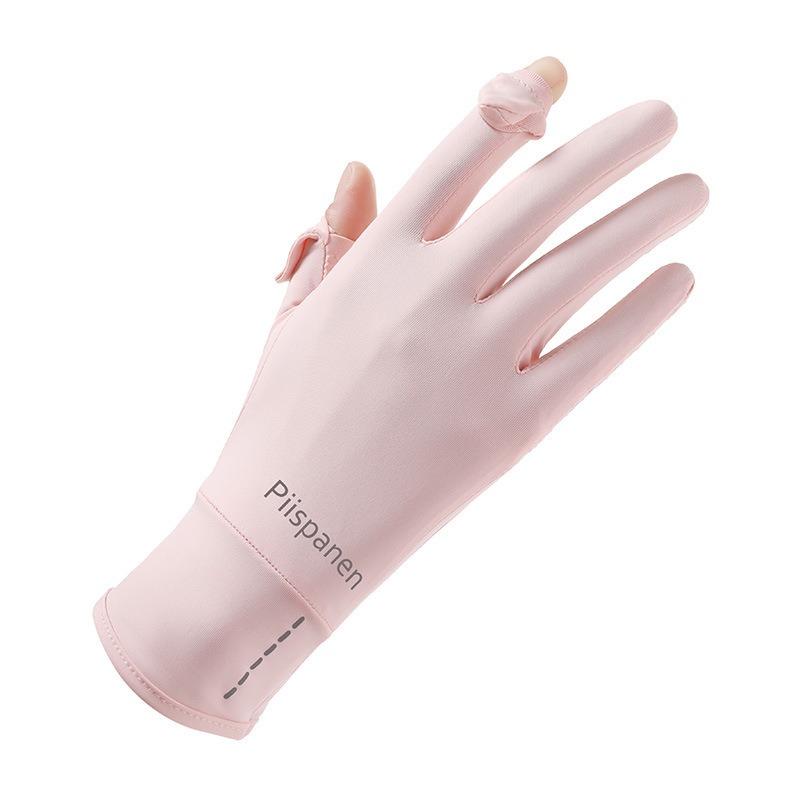 Sunscreen Gloves Women's Summer Thin Outdoor UV Protection Anti-skid Dew Finger Touch Screen Riding Driving Electric Car Gloves