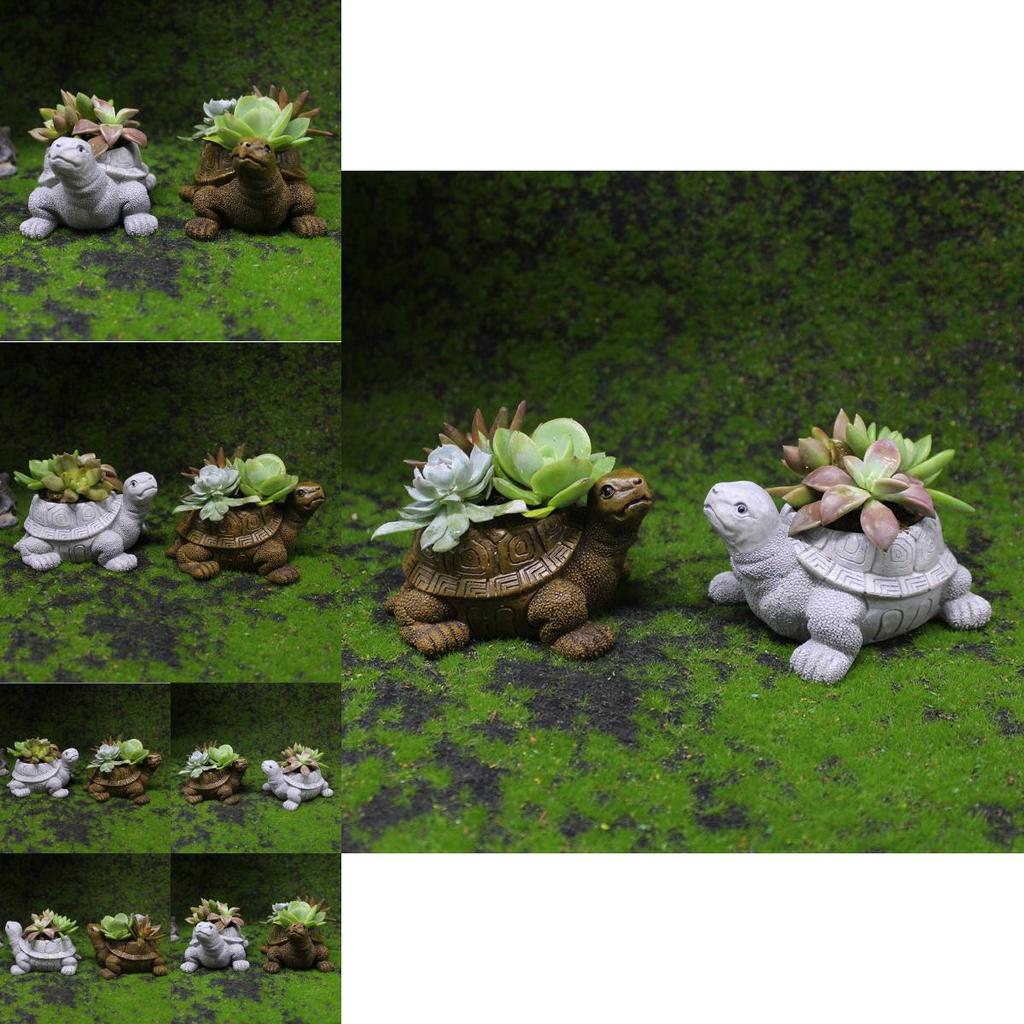 Resin Tortoise Planter With Garden Miniature For Indoor Decor And Giftgiving
