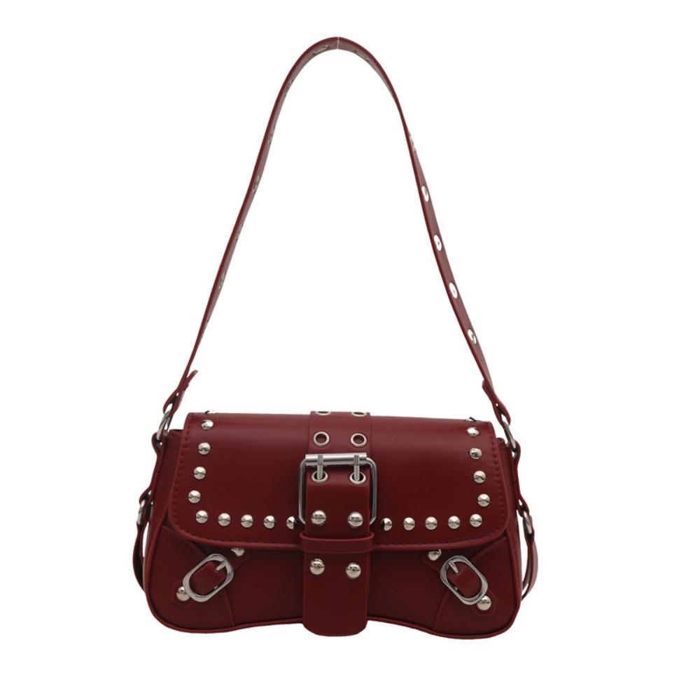 American Style Y2K Armpit Bag Sweet Cool Underarm Bag Casual Rivet Shoulder Bag  Spicy Girls