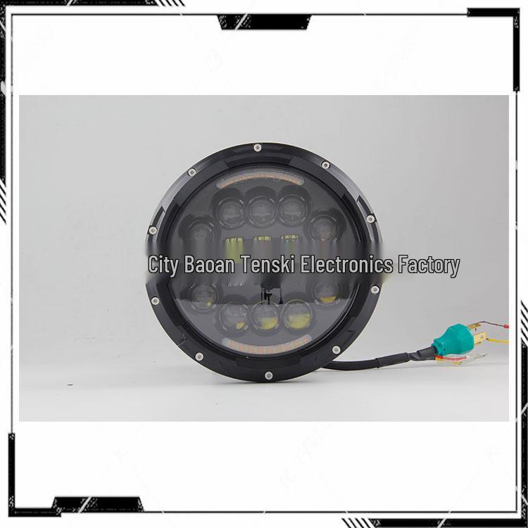 7-inch 90W LED Headlight with White/Yellow DRL for Harley & Wrangler