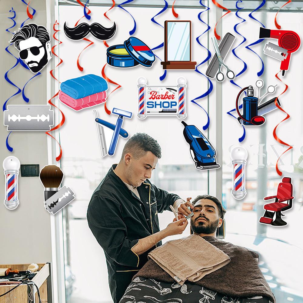 Birthday Decor Party Spiral Hanging Decorations For Barber Shop Celebrations