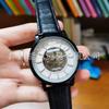 Men's Automatic Mechanical Watch with Leather Belt, Classic Business Dress Wristwatch, Analog Dial, Waterproof