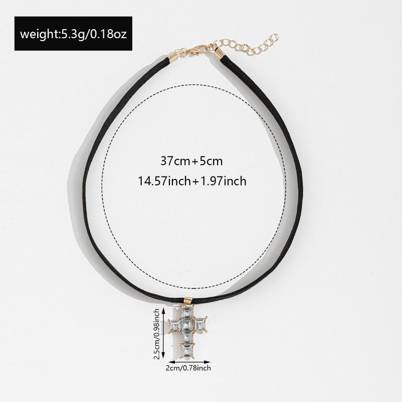 Dark wind cross necklace personalized hokr diamond necklace women's niche light luxury fashion collar