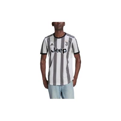 adidas Juventus Spieler-Edition Gestreiftes Buchstaben-Print Kurzarm Fußballtrikot Herren Oberteile Weiß H38902