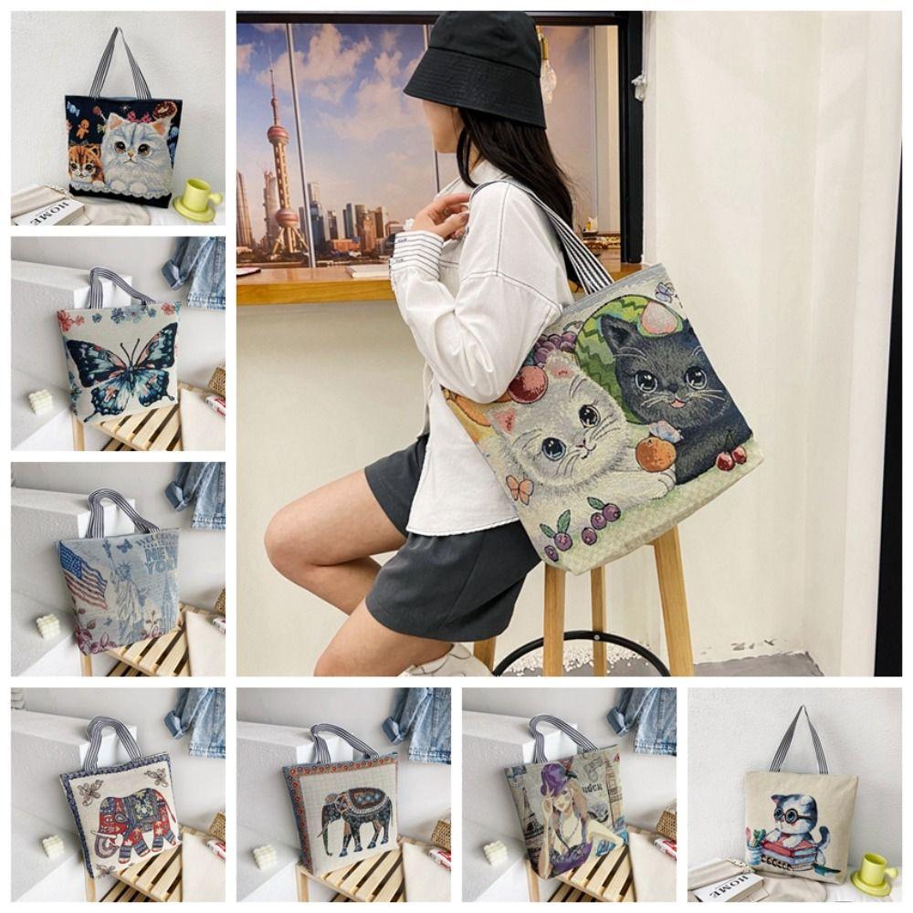 Embroidery Handbag Large Capacity Underarm Bag Fashion Tote Bags