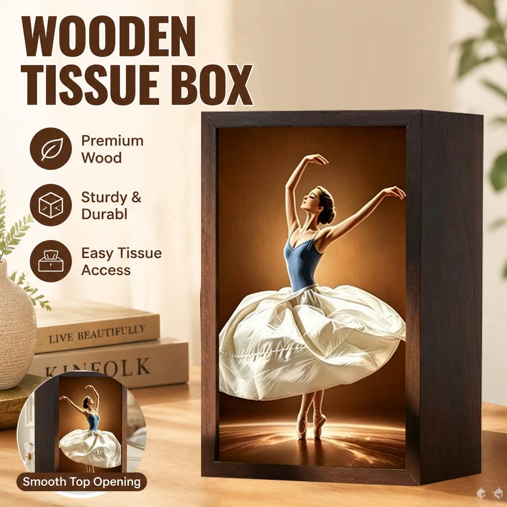 Ballet Girl Tissue Box Multifunctional Pull-Out Tissue Box For Desktop Dining Table Bedside Cabinet