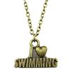 I Love Football Charm Necklace Heart Sports Fan Pendant For Soccer Lovers Casual Jewelry 43cm Chain