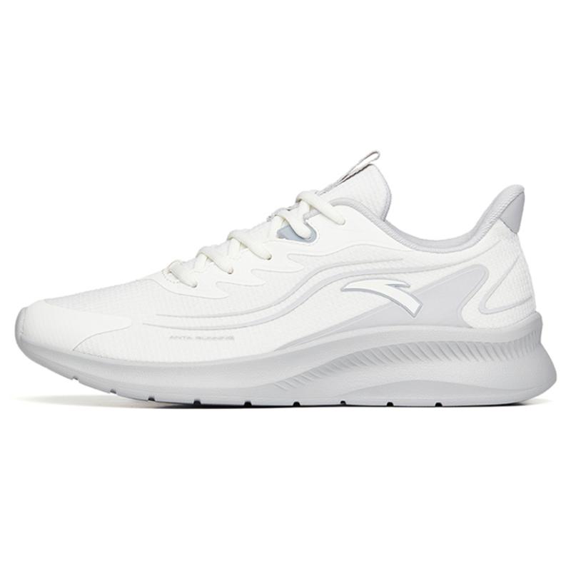 Anta Running Collection Cushioned Slip-Resistant Abrasion-Resistant Breathable Low-Top Running Shoes Men's White Gray Sneakers 912235581-2