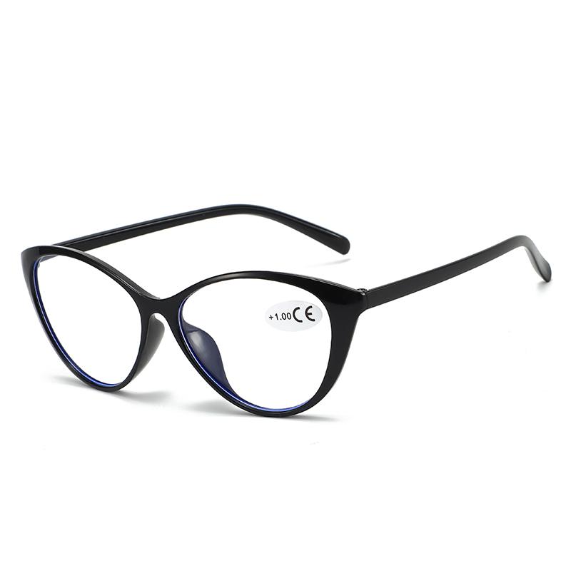 Fashionable Large Frame Cat Eye Presbyopia Glasses Anti Blue Light HD Lenses Diopter To +4 0 Trendy Reading Glasses