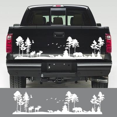 Autoaufkleber DIY Styling Dekor Hirsch Bär Wald Wald Camping Vinyl Dekoration Pickup Heckklappe Aufkleber Auto Tuning Zubehör