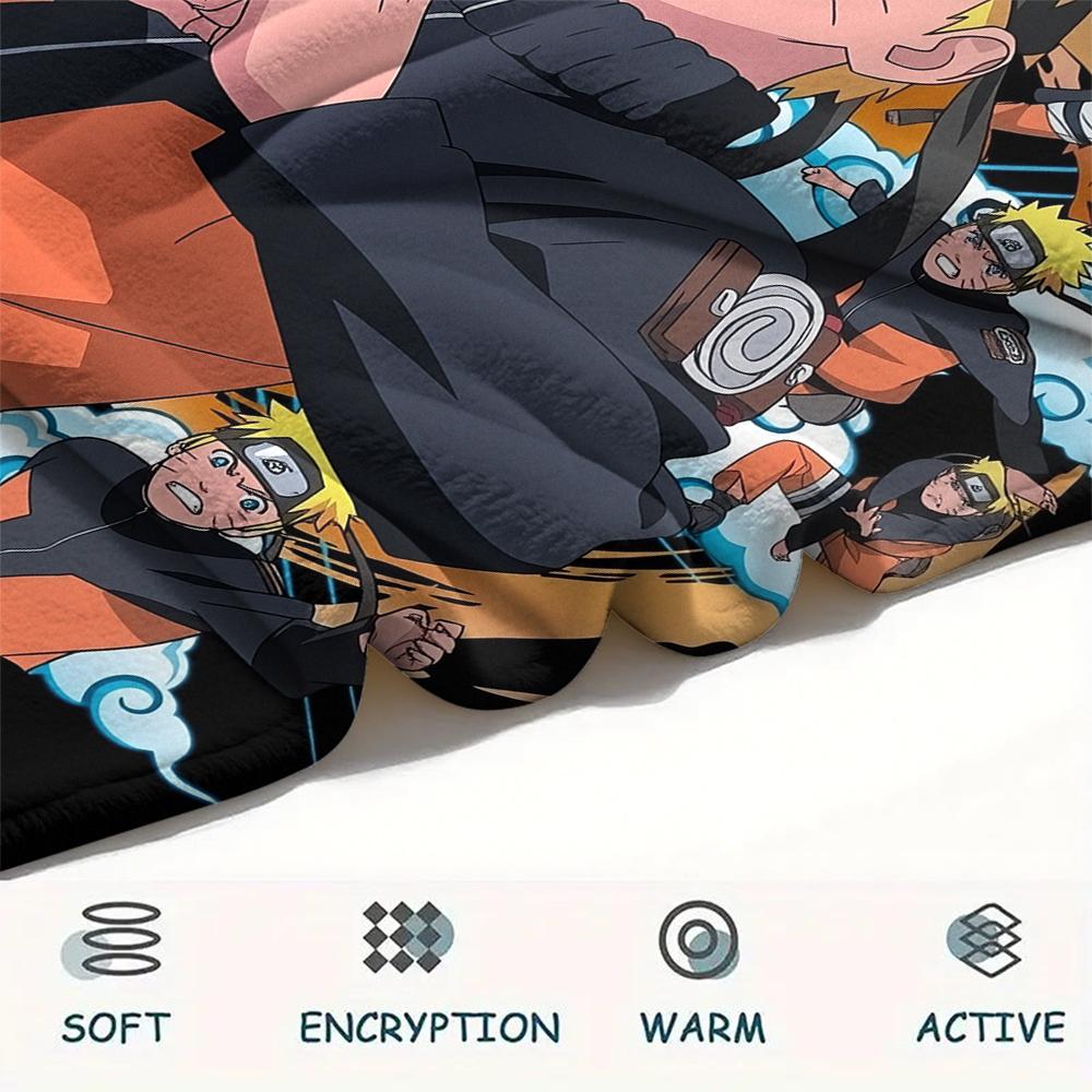 Coperta in Flanella con Motivo Naruto Uzumaki, Alta Qualità, Confortevole per Tutte le Stagioni, Decorazione per la Casa, Calore e Comfort, Perfetta per Regali.