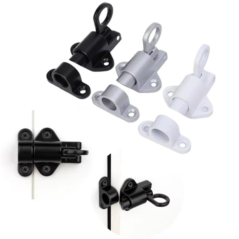 Automatic Aluminum Alloy Spring Latch Self Closing Slide Bolt Door Window Security Pull Ring Gate Latch Lock