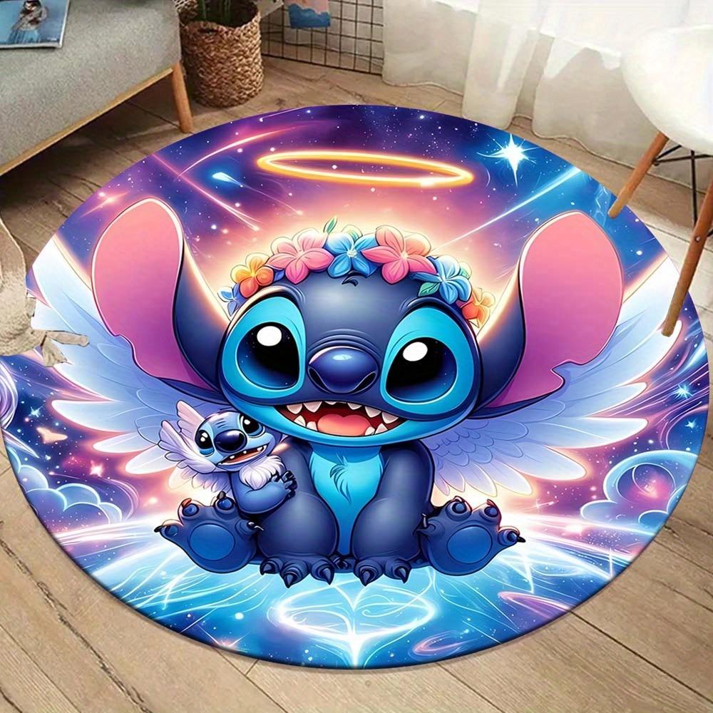 1pc Stitch Round Area Rug , Playroom Bedroom Living Room Indoor Decor Rug , Perfect for Leisure Areas , Bedside , Cloakroom , and Outdoor Sp