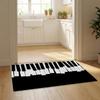 Music Note Piano Pattern Floor Mat Flannel Door Mat Non-Slip Bedroom Living Room Home Decor