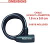 Master Lock Cable Bike Lock with Key, 1.8m Coiled Cable