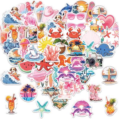 50 Cartoon Summer Tide Graffiti Stickers Personalized Decorative Guitar Notebook Suitcase DIY Waterproof