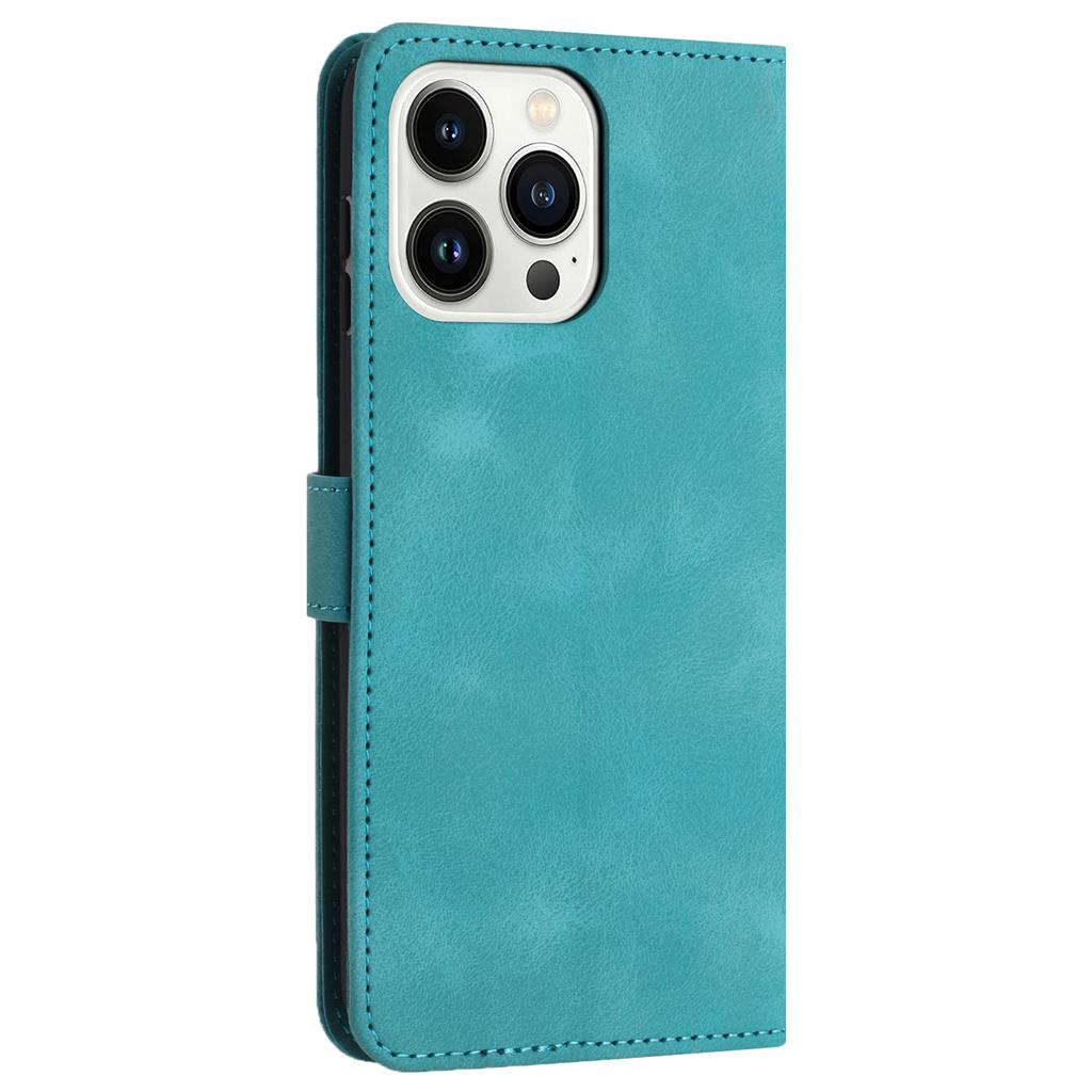 For iPhone 16 Pro Max Leather Case Solid Color Wallet Protective Phone Cover