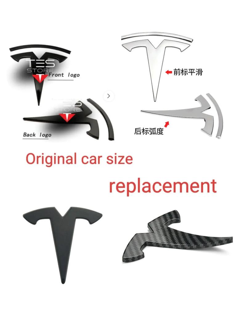 Naklejka Samochodowa 2025 Gorący Metal Dla Tesli - Emblemat Przód Samochodu Emblemat Bagażnika Tylnego Pasuje do Modelu 3 Model Y wymiana logo tył i r