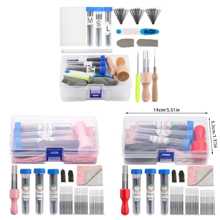 Nadelfilz Zubehör, Tier Nadelfilz Zubehör Wollfilz Werkzeug mit Holzgriff, Fingerlinge, Nadelröhrchen