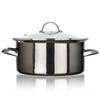 CASSEROLE ÉMAILLÉE 24cm 3.7L AVEC COUVERCLE BANQUET NOIR MÉTALLIQUE