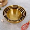 3pcs Stainless Steel Salad Basin, Golden Bowl Cooking Basin Mixing Bowl Baking Special Basin Kitchen and Noodle Basin Salad Bowl