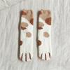 Cat Paw Floor Socks Cute Warm Winter Fuzzy Socks Thickened Stretchy Fluffy Slipper Socks for Home Bedroom Indoor Wear Sleeping