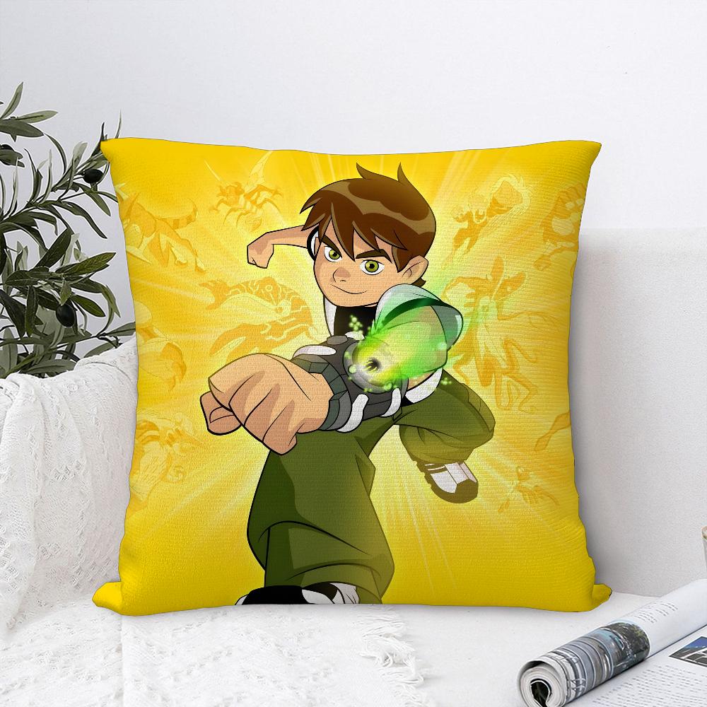 

Cartoon B-Ben 10 Pillow Case Sofa Decorative Home Double-sided Print Plush Square Throw Pillow Covers Cushion Decor Cover 12x12Inch