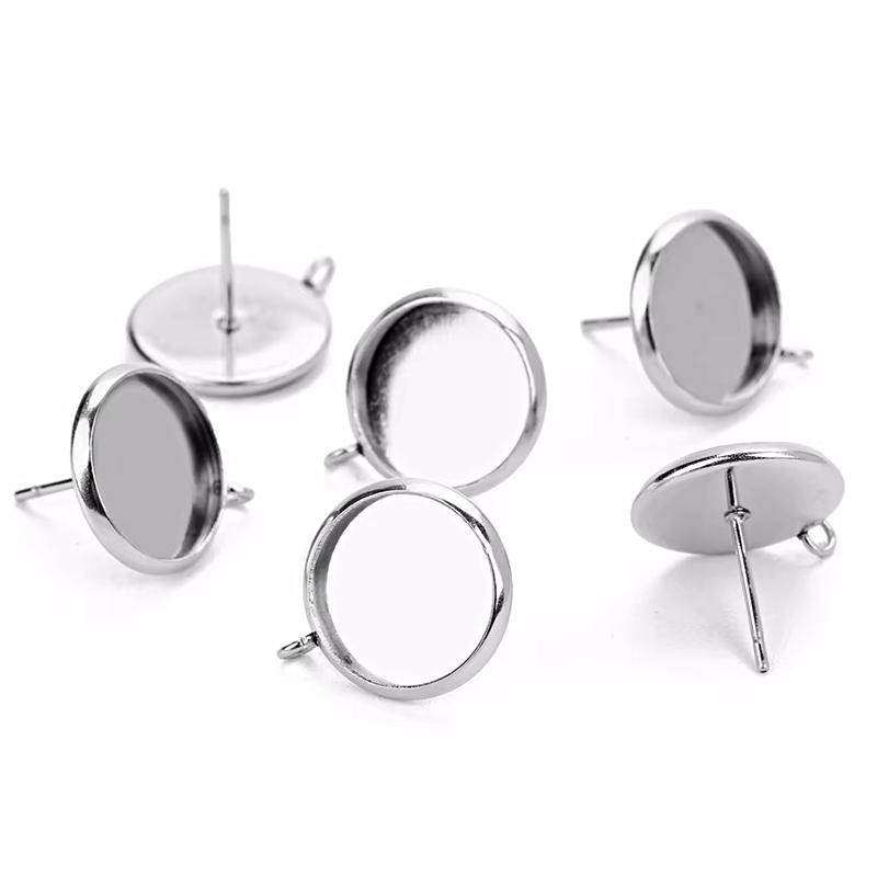 10 pièces/ensemble Base de montage Boucles d'oreilles Simplicité DIY Multicolore Monture de boucles d'oreilles Hypoallergénique Ensemble de base pour boucles d'oreilles DIY