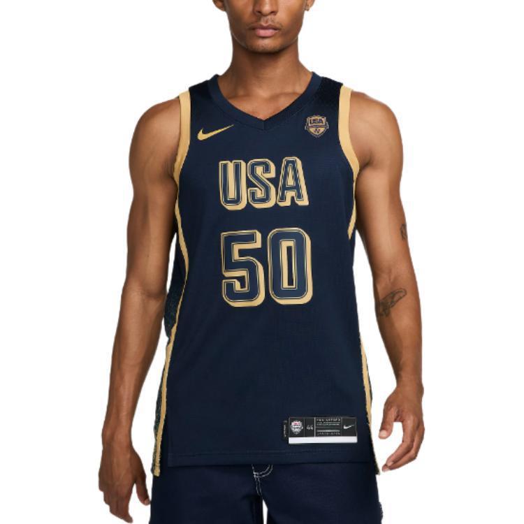 

Nike Printed Fashion Sleeveless Basketball Jersey Men jerseys Obsidian True-Gold FZ7317-451 S
