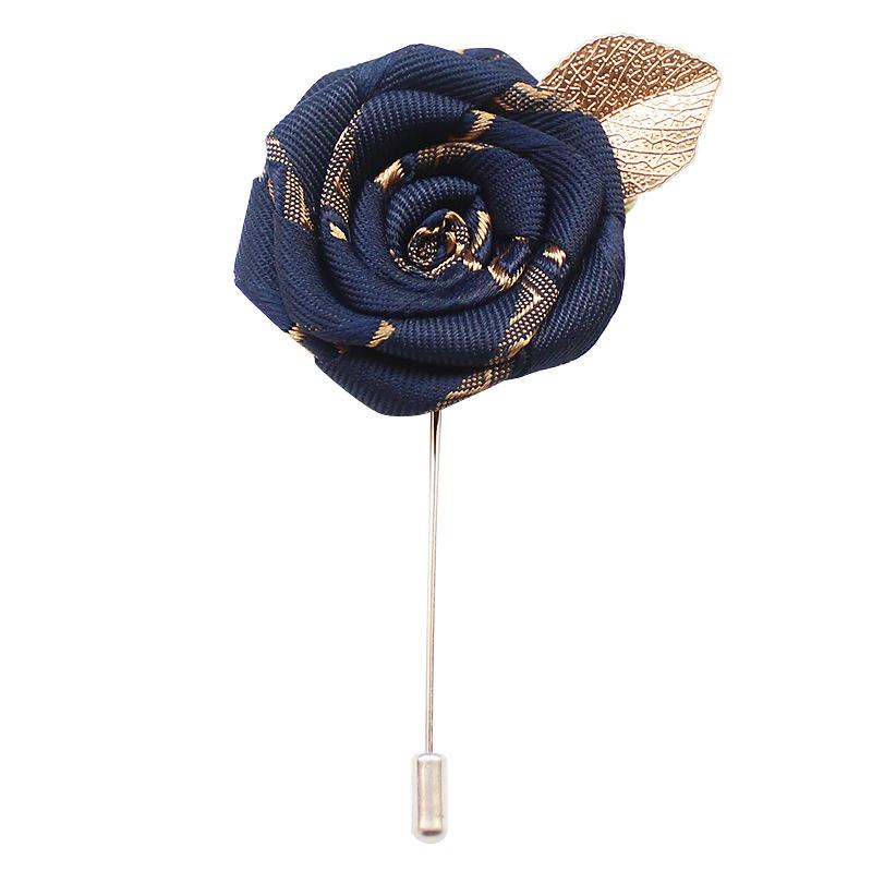 1PC Wedding Bridegroom Brooch Cloth Collar Brooch Alloy Lapel Pins Rose Flower Accessories Suit