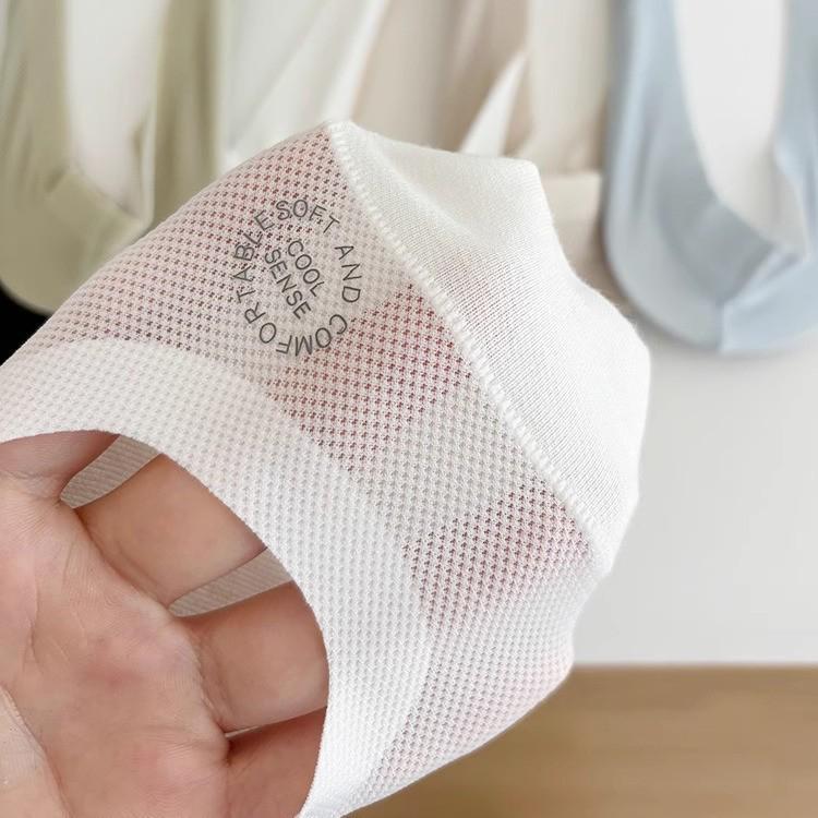 Ice Silk Women's Non-Slip Boat Socks – Quick-Dry, Invisible, Low-Cut, No Heel Drop, Thin Style for High Heels