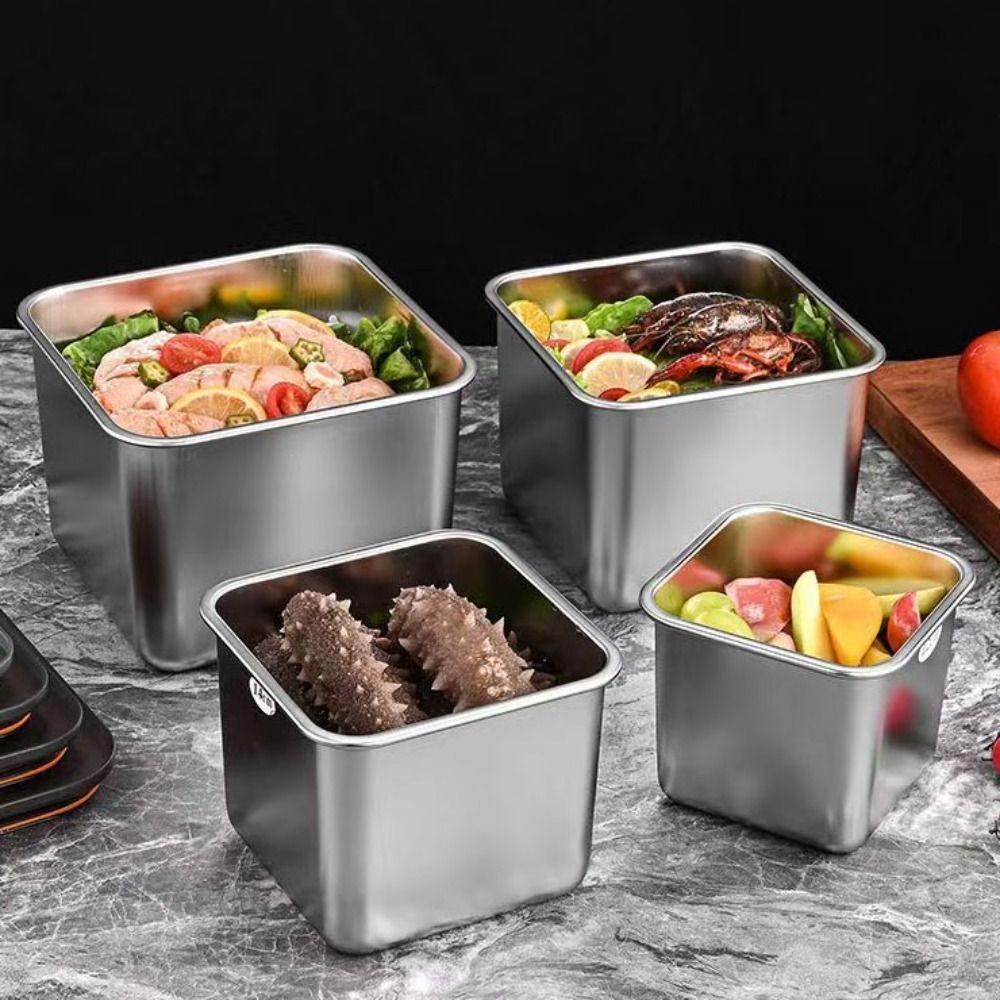 Leak-proof Food Storage Box Stainless Steel Lunch Box Fresh-keeping Box  Picnic