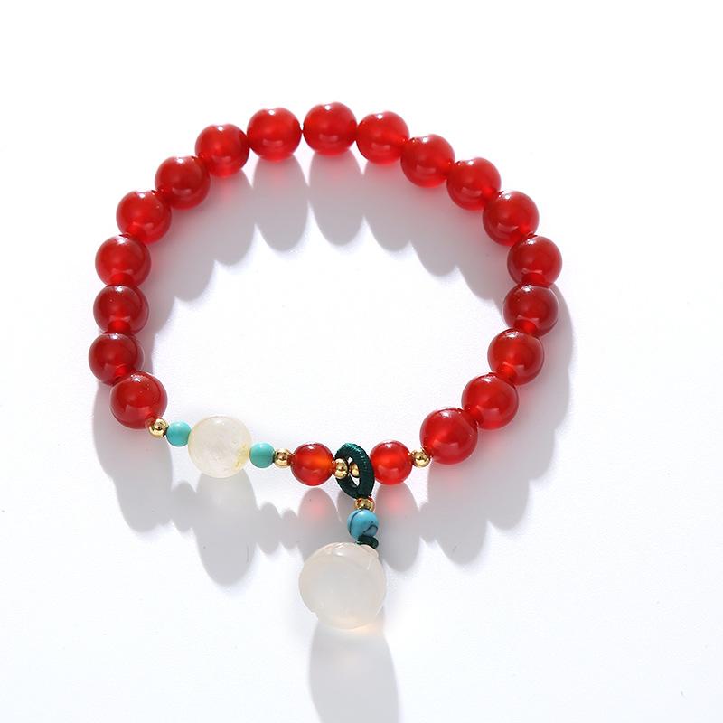 Simple Red Agate Bracelet Fashion Women Daily Jewelry Lucky Gift
