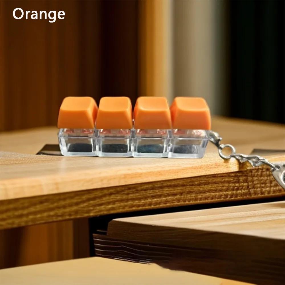 Zevenkleurig Verlicht Toetsenbord Fidget Stressverlichting met Sleutelhanger Toetsenbord Sleutelhanger Diy Toetsenkappen Vingerknop oranje