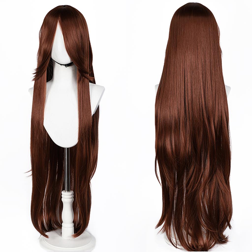 Parrucca Cosplay Lunga Dritta 100CM Multicolore Rosa Biondo Nero Parrucca Costume Anime Parrucca Cos Sintetica Universale Parrucca per Uso Quotidiano Feste