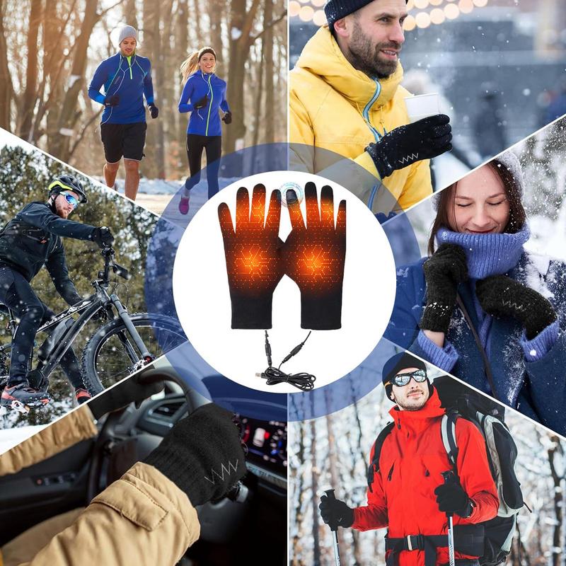 Încălzire electrică prin USB Mănuși calde pentru motocicletă Mănuși încălzite cu ecran tactil Mănuși termice Schi Materiale pentru ciclism pentru iarnă în aer liber