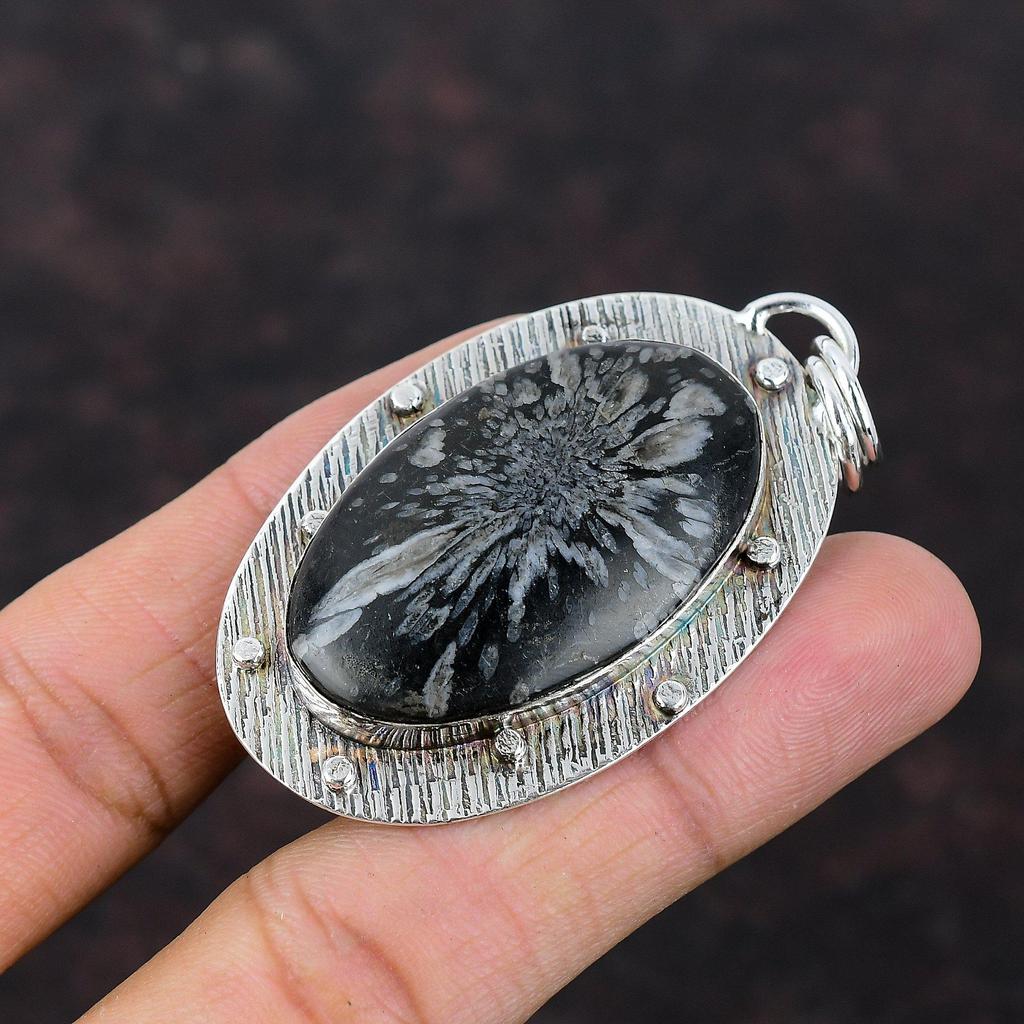 Chrysanthemum Pendant 925 Sterling Silver Pendant A One Quality Gemstone Jewelry Handmade Unique Design Pendant Silver Jewelry Gift For Wife