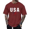 Herre T-skjorte Rund Hals Kort Erme Slim Fit T-skjorte USA Mønster Allsidig T-skjorte Topper Løping Fitness Topper Hverdagsbruk