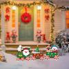 3 Pieces Xmas Yard Signs Christmas Decoration 30cm Ornament Reindeer Santa Snowman Sign, Stake