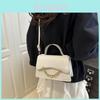 Fashion Solid Color Stone Texture Gold Chain Decor Women Casual Shoulder Bag For Everyday Wear
