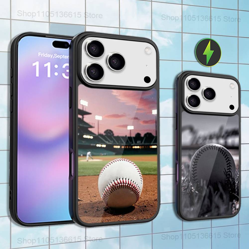 Sport Baseball Phone Case For iPhone 16,15,17,14,13,12,11,Pro,Max,Plus,Mini,Magsafe,Magnetic Wireless Charging Case