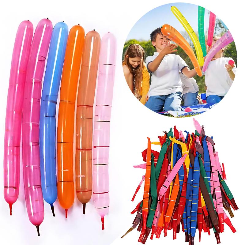 100Pcs Striped Rocket Sound Balloon Multi Color Inflatable Air Balls Globos Children Birthday Party Decor Funny Kids Play Toys