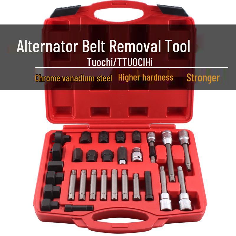 Engine & Auto Repair Tool Kit: 13-Piece Generator Pulley Repair & Installation, 30-Piece Tool Set, 24-Piece Engine Installation Tools