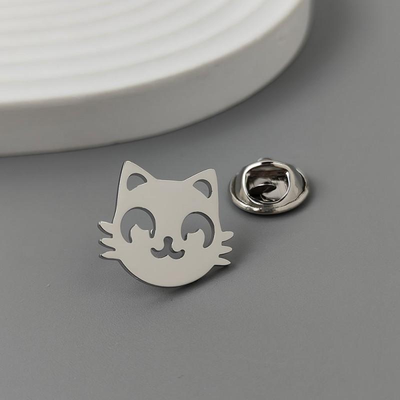 Cat Brooch Cufflinks Cute Exquisite Korean Design High-end Light Luxury Clothing Accessories 14k