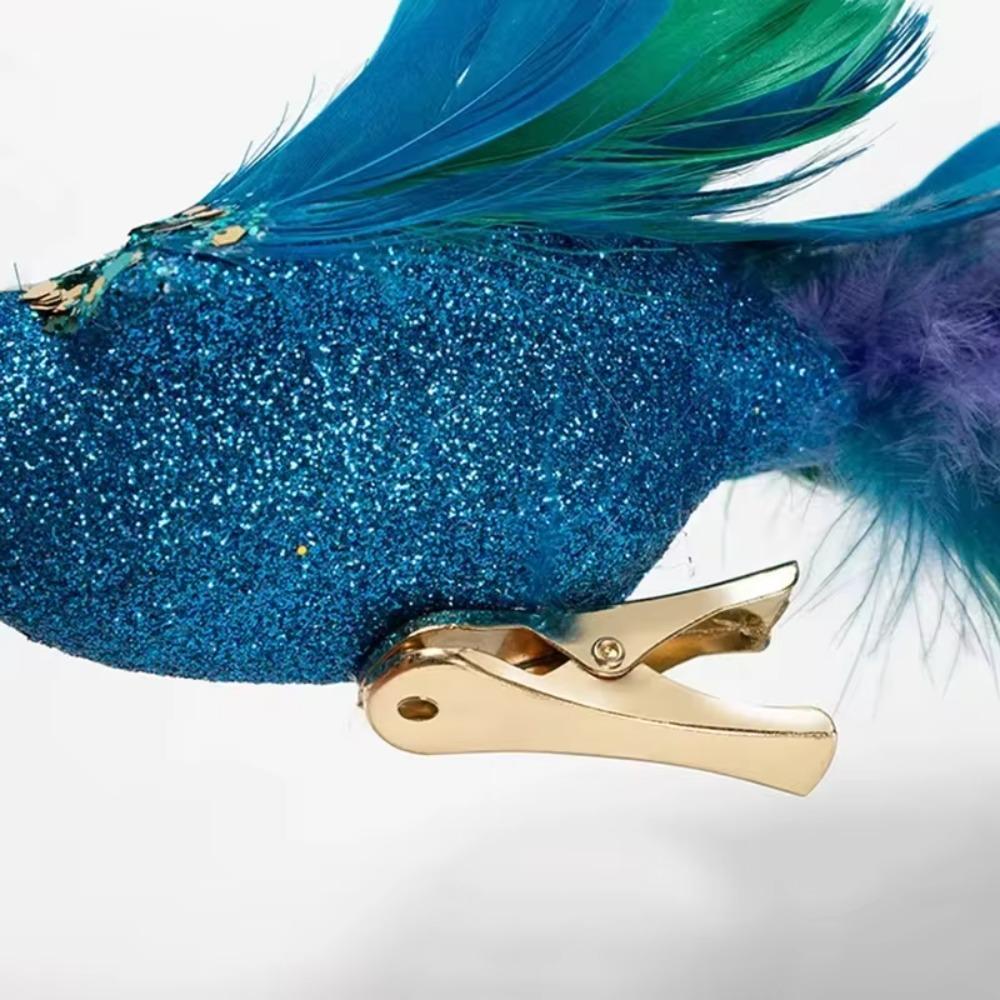 with Clip Christmas Tree Peacock Decoration Simulation Bird Hanging Ornament  Gift