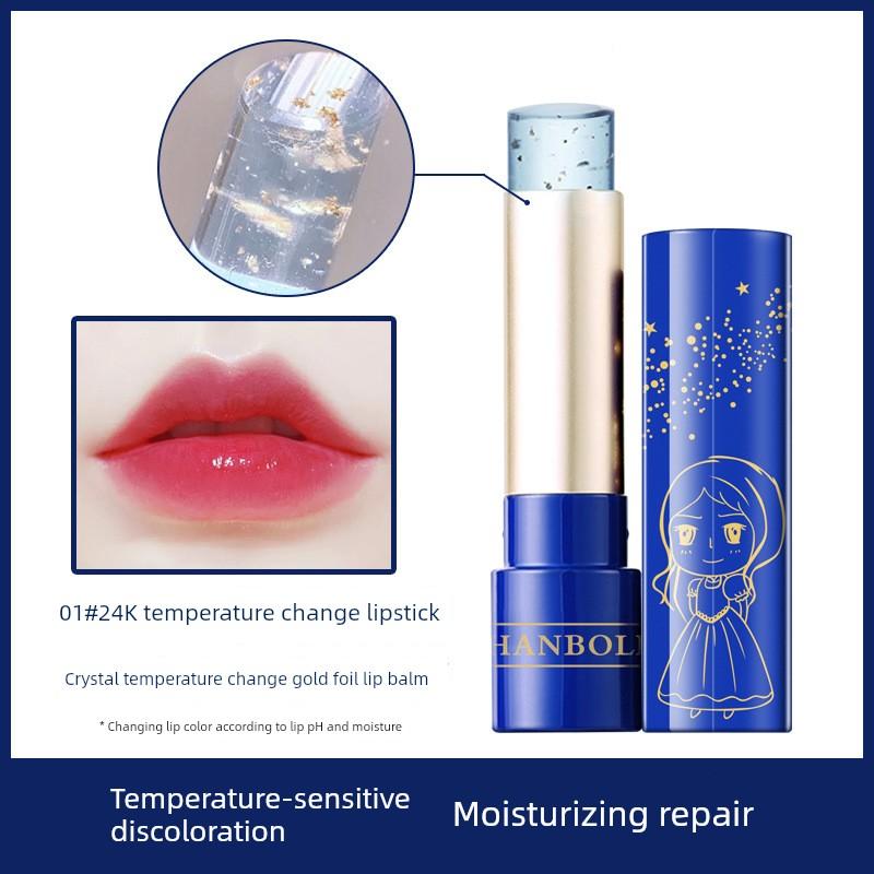Temperature-Changing Plant-Based Lipstick, Non-Toxic, Crystal-Like, Temperature-Sensitive, Cute Lipstick, Non-Fading, Non-Stick, Student-Specific