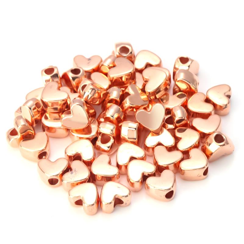 

50 шт. Гальванизированные бусины в форме персикового сердца с большим отверстием - Разделительные аксессуары для изготовления украшений своими руками Diameter 12mm, Thickness 7mm, Hole 3.5mm