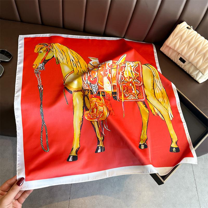 European and American temperament simulation silk printing silk scarf square scarf high-end shawl sunscreen neck professional scarf headscarf scarf