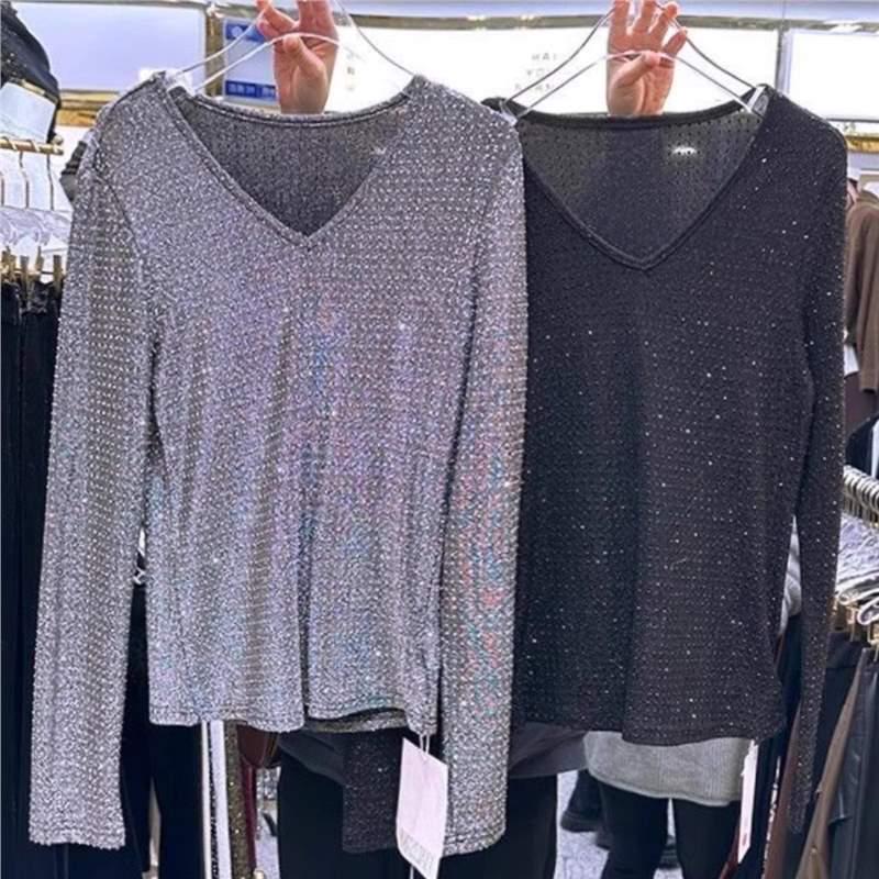 

Sparkling Silk Plus Size Women s Long Sleeve T-shirt XXXL серебряный серый
